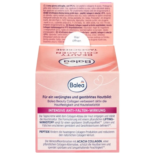 Дневной антивозрастной крем Balea Gesichtscreme Beauty Collagen с коллагеном и пептидами SPF 15, 50 мл - изображение 6