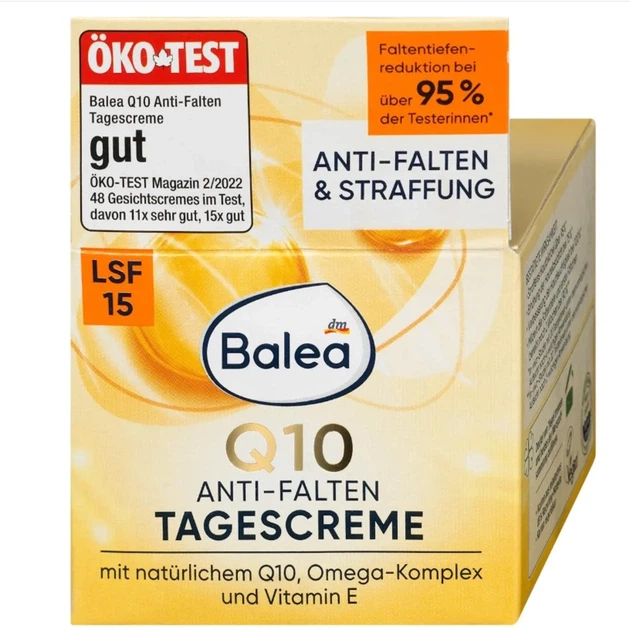 Дневной солнцезащитный антивозрастной крем против морщин Balea Gesichtscreme Q10 Anti-Falten schützende Tagescreme SPF 50 мл - изображение 3