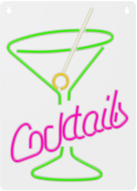 Декоративна неонова LED вивіска Forever Light PLEXI LED COCKTAILS 42 x 30 см (RTV100453) - зображення 1