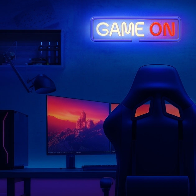Декоративна неонова LED вивіска Forever Light PLEXI LED GAME ON 40 x 12 см (RTV100546) - зображення 4