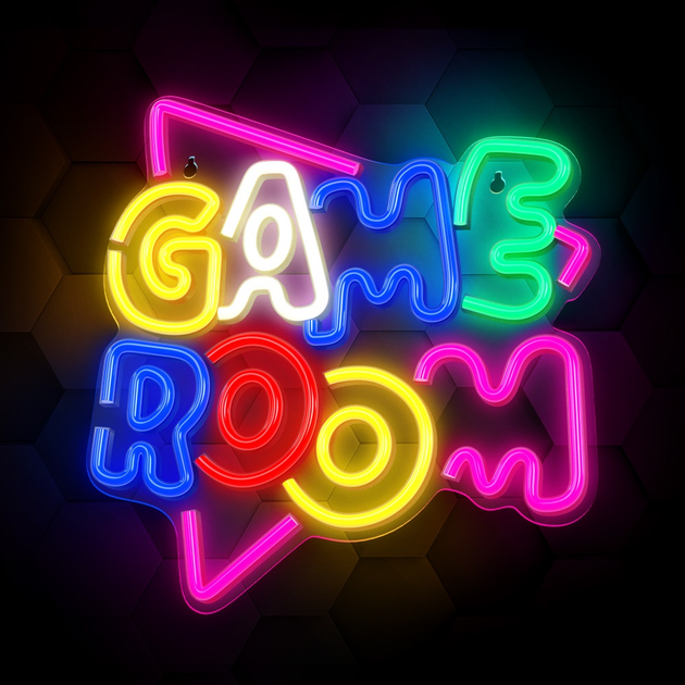 Декоративна неонова LED вивіска Forever Neolia PLEXI LED GAME ROOM 32.5 x 34.5 см (RTV100476) - зображення 2
