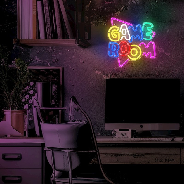 Декоративна неонова LED вивіска Forever Neolia PLEXI LED GAME ROOM 32.5 x 34.5 см (RTV100476) - зображення 5