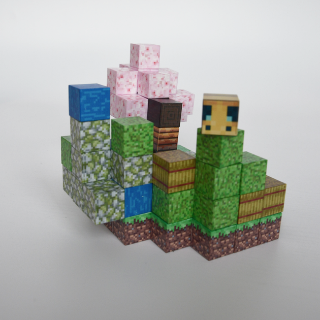 Магнитный конструктор Minecraft Майнкрафт Сакура 94 блоков 5 случайных фигурок - Фото 5 Магнитный конструктор Minecraft Майнкрафт Сакура 94 блоков 5 случайных фигурок - изображение 5