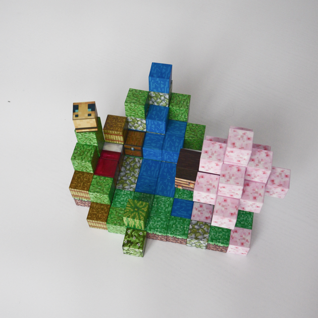 Магнитный конструктор Minecraft Майнкрафт Сакура 94 блоков 5 случайных фигурок - Фото 8 Магнитный конструктор Minecraft Майнкрафт Сакура 94 блоков 5 случайных фигурок - изображение 8