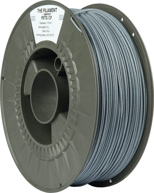 Filament do drukarek 3D Spectrum PETG CF 1.75 mm 1 kg Grey (TF-24112) - obraz 2