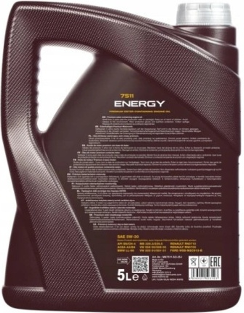 Olej silnikowy Mannol 7511 Energy 5W30 5 l (4036021503103) - obraz 2