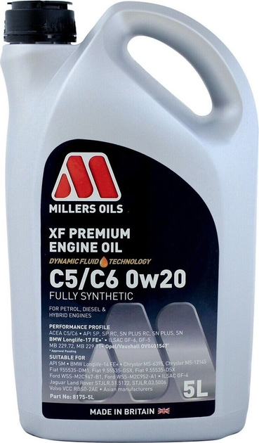 Olej silnikowy Millers Oils XF Premium 0W20 5 l (5024081817550) - obraz 1