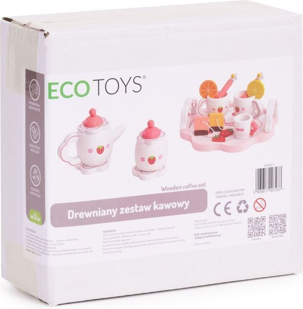 Дерев'яний ігровий набір EcoToys до чаювання 14 предметів HM260872 (5905817007233) - зображення 7