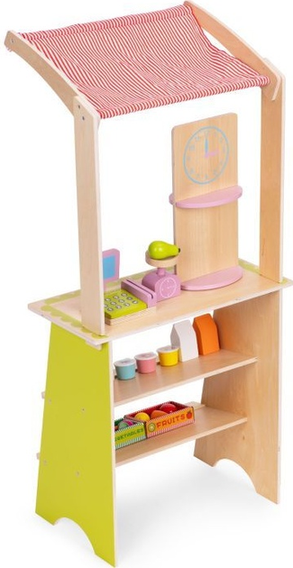Drewniany zestaw do zabawy EcoToys Sklep z terminalem i wagą 20 elementów HM328234 (5905817007240) - obraz 5