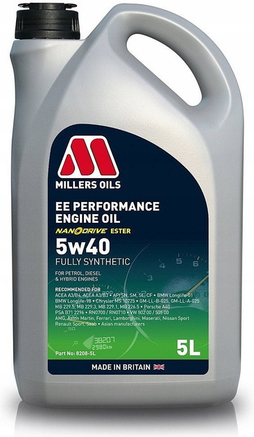 Olej silnikowy Millers Oils EE Performance 5W40 5 l (5024081820857) - obraz 1