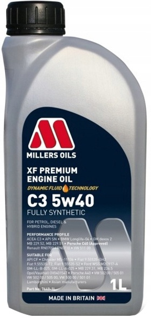 Olej silnikowy Millers Oils XF Premium 5W40 1 l (5024081764014) - obraz 1