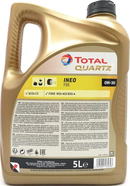 Olej silnikowy Total Quartz Ineo FDE 0W30 5 l (3425901134703) - obraz 2