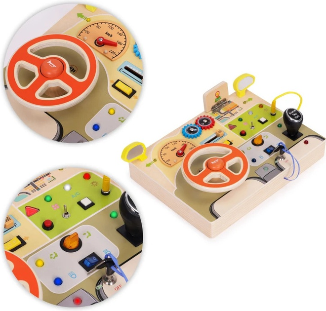 Дерев'яний бізіборд EcoToys Кермо HM328236 (5905817007318) - зображення 7