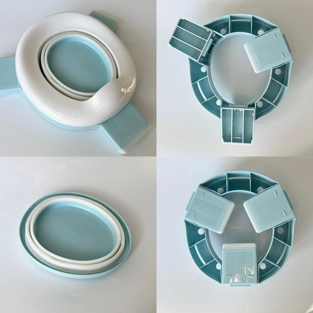 Дитячий складаний дорожній горщик 3 в 1 Lavi Blue Trivet + Пакети в комплекті Накладка на унітаз Портативний горщик для подорожей - изображение 3