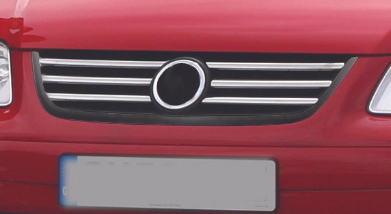 Накладки на решітку радіатора для Volkswagen Caddy 2004-2010 Life (6 шт), нержавіюча сталь - Фото 5 Накладки на решітку радіатора для Volkswagen Caddy 2004-2010 Life (6 шт), нержавіюча сталь - зображення 5