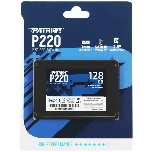 Накопичувач SSD Patriot P220 128GB 2.5" 7mm SATAIII (P220S128G25) - изображение 2
