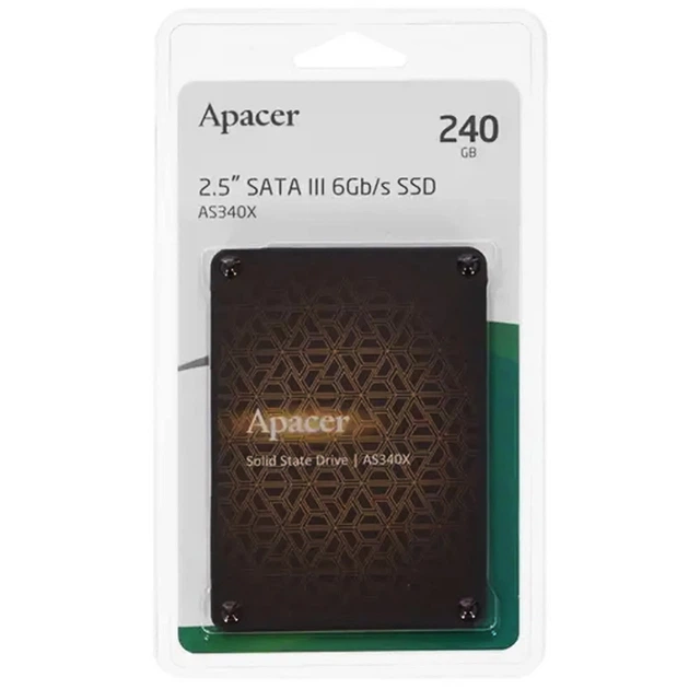 Накопичувач SSD Apacer AS340X 240GB 2.5" 7mm SATAIII 3D NAND Read/Write: 550/520 MB/sec (AP240GAS340XC-1) - изображение 2
