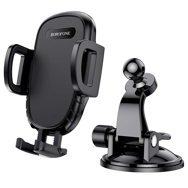 Автотримач для телефона BOROFONE BH37 Route push type suction cup car holder Black (6931474738486) - изображение 4