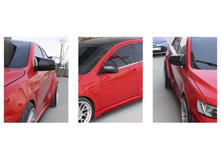 Накладки на зеркала в стиле BMW (2 шт) для Mitsubishi Lancer X (2008 и позже) - изображение 2