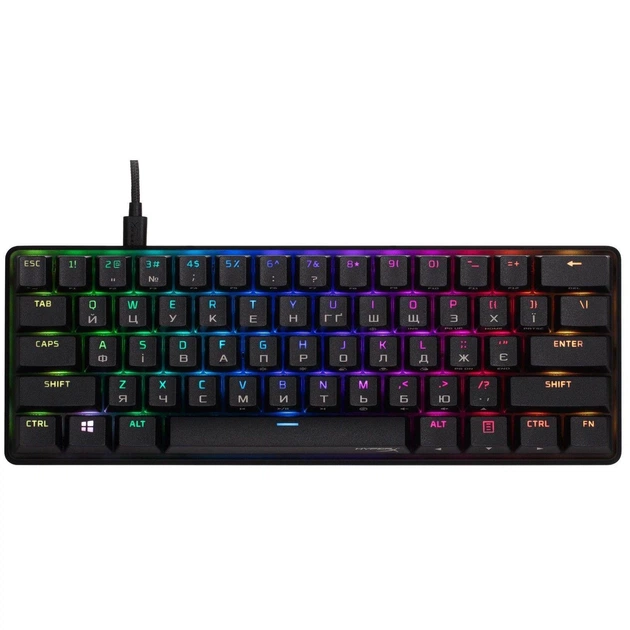 Клавіатура HyperX Alloy Origins 60 Red RGB Black (4P5N4AA) - Фото 1 Клавіатура HyperX Alloy Origins 60 Red RGB Black (4P5N4AA) - зображення 1