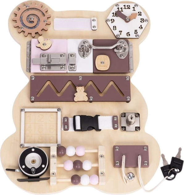 Дерев'яний бізіборд EcoToys Ведмедик HM328237 (5905817007301) - зображення 1