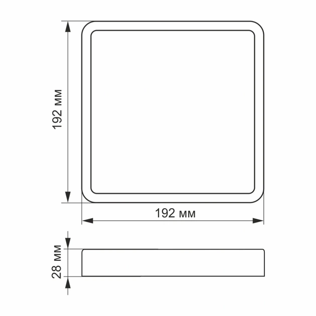 LED светильник VIDEX накладной квадрат 18 Вт 5000K 220 В - изображение 2