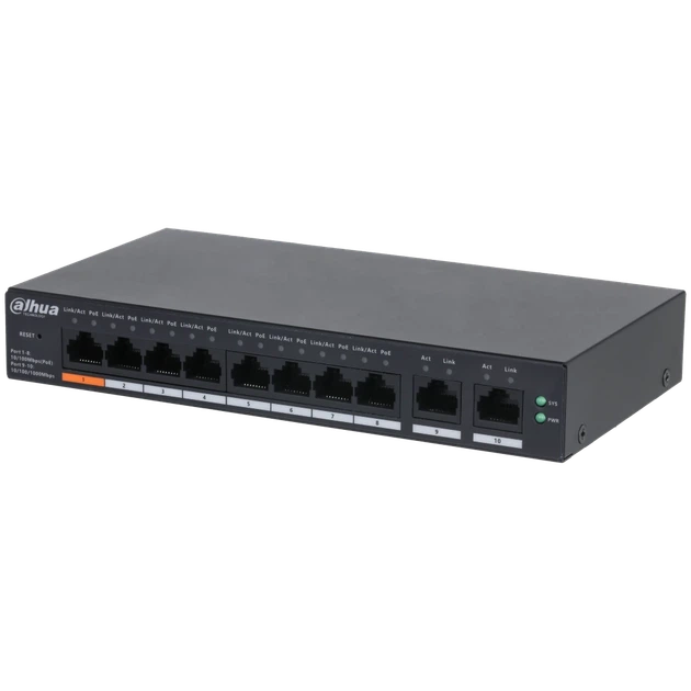Комутатор 8 портів керований Dahua DH-CS4010-8ET-60 PoE - зображення 2
