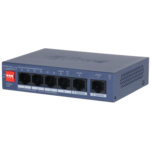 Коммутатор PoE Dahua DH-CS4006-4ET2GT-36 управляемый 4 порта - Фото 2 Коммутатор PoE Dahua DH-CS4006-4ET2GT-36 управляемый 4 порта - изображение 2
