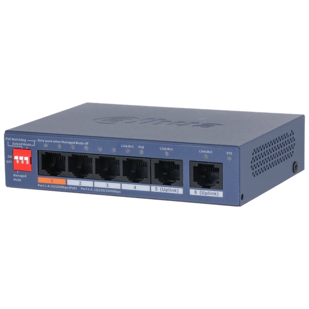 Коммутатор 6 портов управляемый Dahua DH-CS4006-4ET2GT-60 PoE - Фото 1 Коммутатор 6 портов управляемый Dahua DH-CS4006-4ET2GT-60 PoE - изображение 1