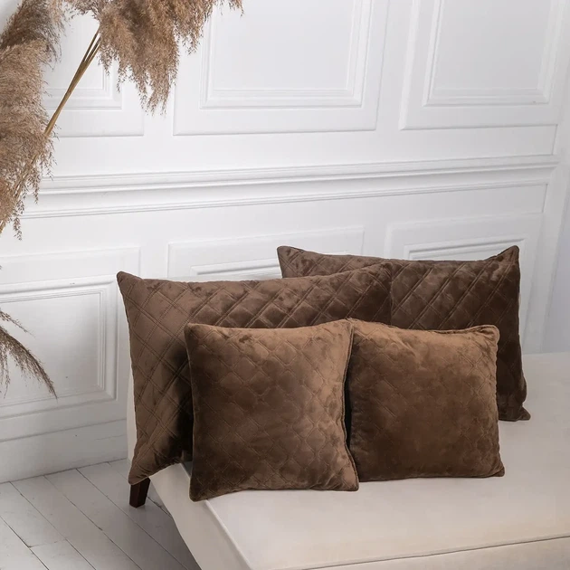 Подушка декоративная "VELOUR" Коричневая, 40x40 - изображение 7