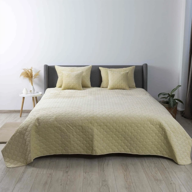 Покрывало ТЕП "VELOUR" Бежевое/Ромб прямой, 180x240 - изображение 2