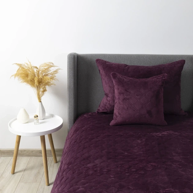 Покривало півтораспальне 150×210 ТЕП VELOUR бордове, ромб круглий, велюр, стьобане - Фото 5 Покривало півтораспальне 150×210 ТЕП VELOUR бордове, ромб круглий, велюр, стьобане - зображення 5