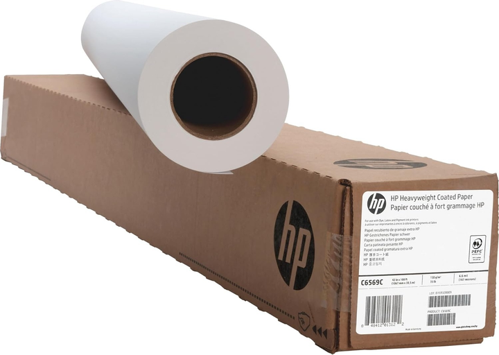 Папір для плотера HP Heavyweight Coated Paper 1067 мм x 30.5 м 130 г/м² (C6569C) - зображення 1