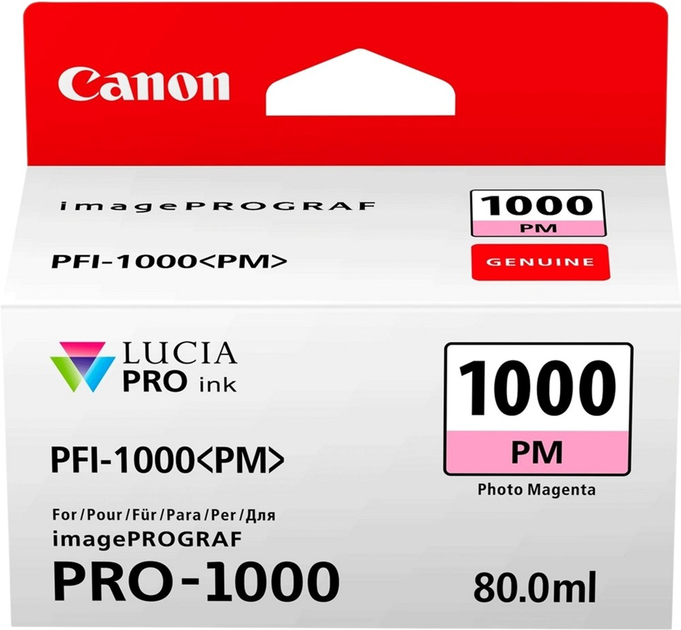 Tusz Canon PFI-1000 Photo Magenta 80 ml (0551C001) - obraz 1