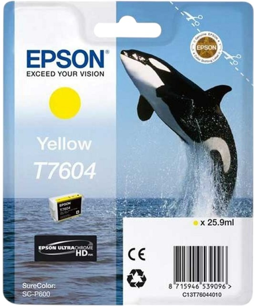 Tusz Epson T7604 Yellow 25.9 ml (C13T76044010) - obraz 1