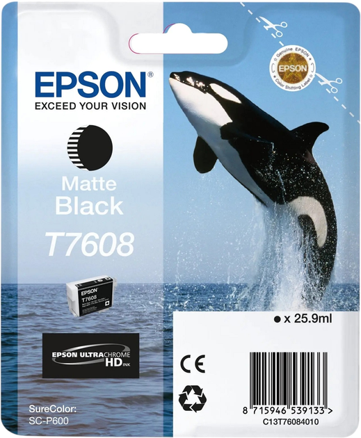 Картридж Epson T7608 Matte Black 25.9 мл (C13T76084N10) - зображення 1