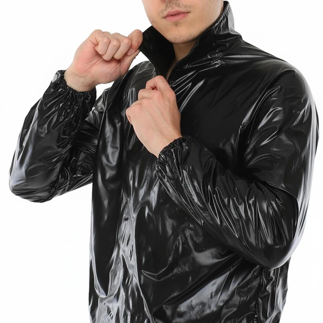Костюм-сауна F&R унисекс (анорак + брюки) черный PVC – спортивный костюм для фитнеса, бега и похудения (р. XL 70-80 кг) - Фото 13 Костюм-сауна F&R унисекс (анорак + брюки) черный PVC – спортивный костюм для фитнеса, бега и похудения (р. XL 70-80 кг) - изображение 13