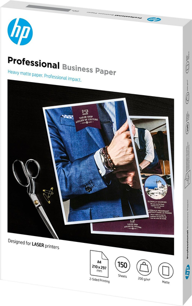 Papier biurowy HP Professional Business Paper Matte 200 g/m2, A4 (210 x 297 mm), 150 sheets (7MV80A) - obraz 2