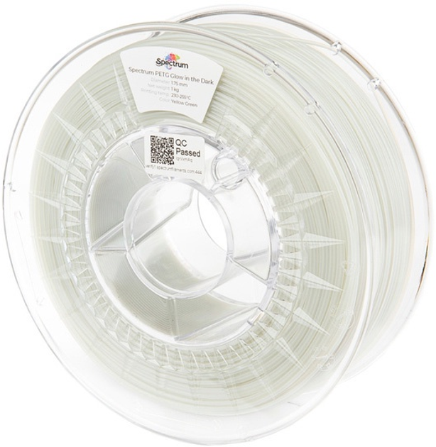 Filament do drukarek 3D Filament Spectrum PET-G Glow in the Dark 1.75mm 500 g Yellow-Green (5903175652966) - obraz 2
