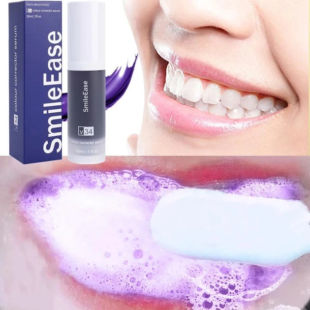 Отбеливающая зубная паста фиолетовая гель Hi Smile Ease v34 colour