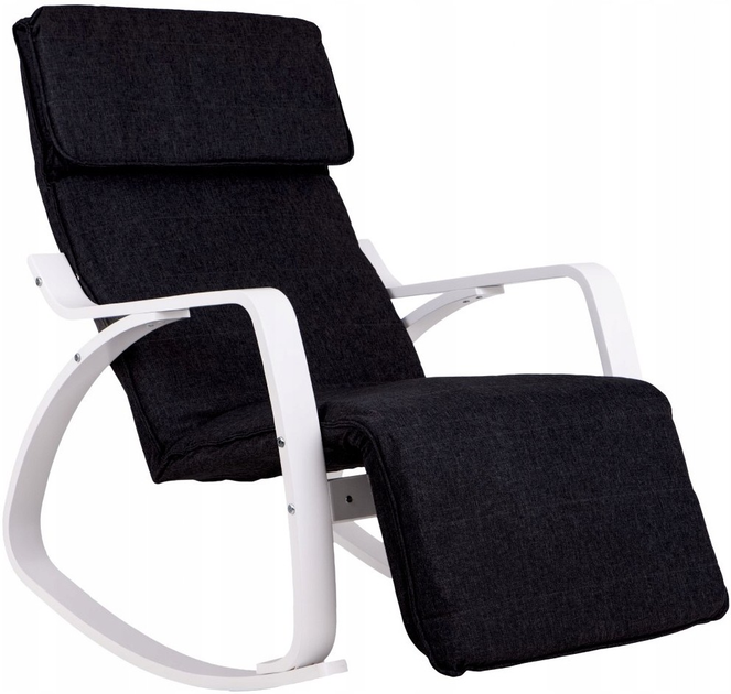 Fotel bujany ModernHome by Multistore regulowany podnozek bialo-czarny (TXRC-03 WHITE) (955555910847746) - Outlet - obraz 1