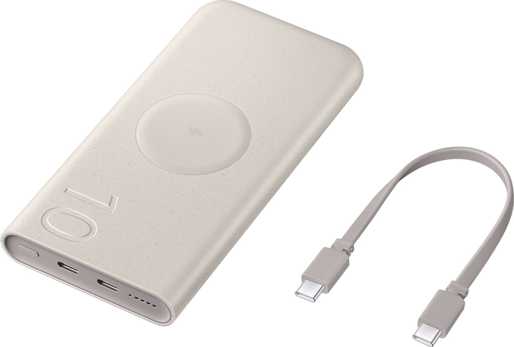 УМБ Samsung 10000mAh Wireless Battery Pack U2510 Beige (EB-U2510XUEGEU) (RA7X30A2MQXHAB) - Уцінка - зображення 5