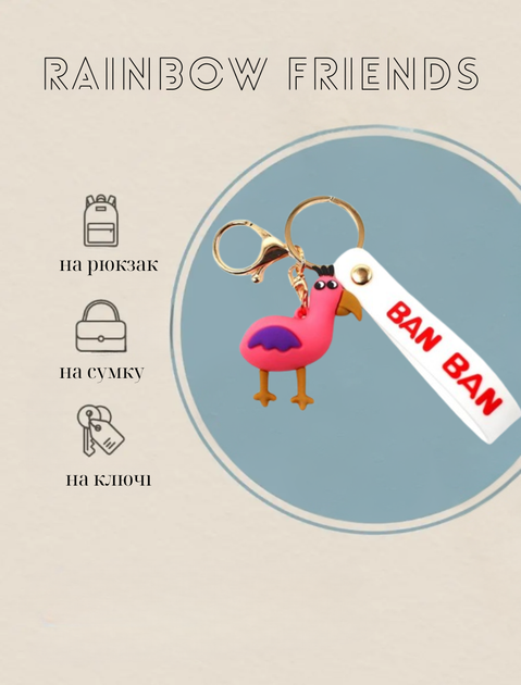 Брелок Дитячий садок Банбана Garden Of Banban фігурка іграшка для ключів, рюкзака, сумки 4,9 см - Фото 3 Брелок Дитячий садок Банбана Garden Of Banban фігурка іграшка для ключів, рюкзака, сумки 4,9 см - зображення 3