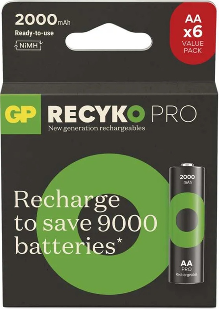 Akumulator GP ReCyko Pro AA (HR6) 1.2V 2000 mAh 6 szt (4891199222337) - obraz 2