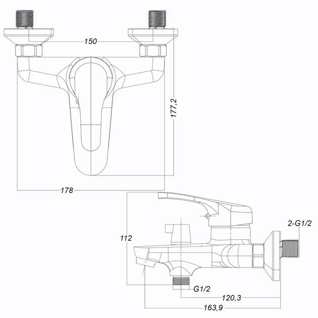 Змішувач для ванної Globus Lux Solly GLSO-0102NE - зображення 8