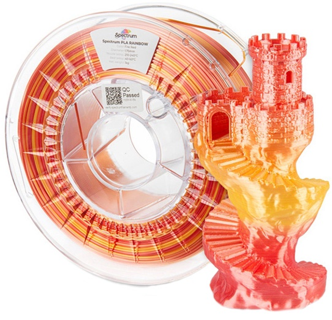 Filament do drukarek 3D Filament Spectrum PLA SILK Rainbow 1.75mm 1000 g Fire Red (5905991400820) - obraz 3