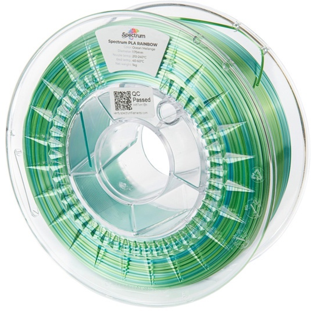 Filament do drukarek 3D Filament Spectrum PLA SILK Rainbow 1.75mm 1000 g Ocean Melange (5905991400837) - obraz 1