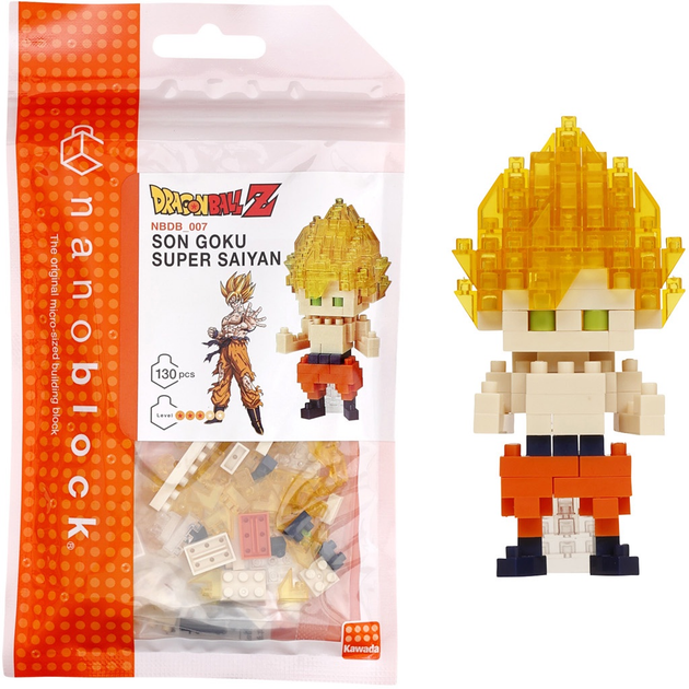 Klocki konstrukcyjne Nanoblock Dragon Ball Son Goku Super Saiyan 130 elementów NBDB_007 (4972825213469) - obraz 4