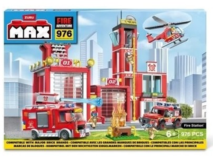 Конструктор Zuru Max CITY Bricks Пожежна бригада 976 елементів (83165Z) (4894680033146) - зображення 1