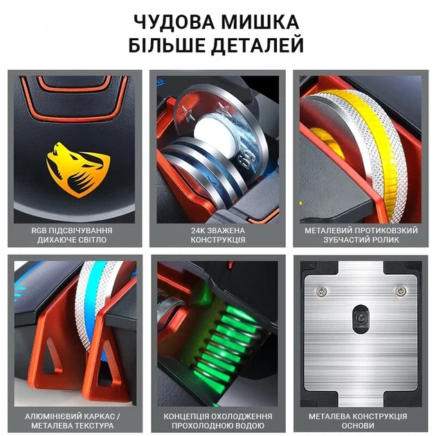 Проводная игровая мышь T-Wolf V9 (8 кнопок, 3200 DPI, подсветка) - изображение 6